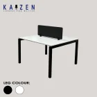 Stylish CS2-03 Cluster of 2 office workstation featuring metal N-leg and frameless fabric partition for productivity.