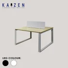 Professional CS2-05 Cluster of 2 office workstation with metal O-leg and acrylic partition for a modern office.