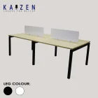 CS4-02 modern office workstation with Metal N Legs and an acrylic partition for a sleek design.