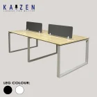 CS4-06 4-seater workstation with Metal O Legs and a frameless fabric partition, perfect for modern offices.