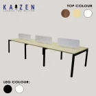 CS6-02 modular office desk with Metal N Legs and an acrylic partition, ensuring privacy and functionality.