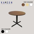 CT01 round cafe table with cross metal leg, great for home furniture Malaysia and workspaces.