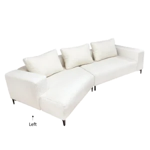 Chamfer L-Shape Sofa (Left) in a modern setting, a stylish addition to any living room.