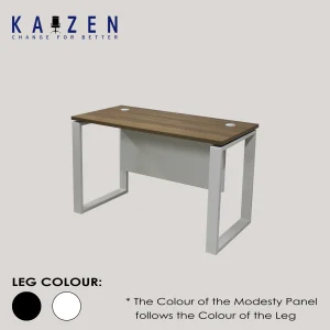 ET-04 executive office table with Metal O Legs and a modesty panel, perfect for professional workspaces.
