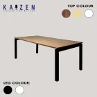 Rectangular office meeting table with Metal N Legs, perfect for conference rooms and discussions.