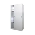 S116 Full Height Cupboard, steel cabinet with 3 adjustable shelves and steel sliding doors.