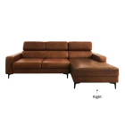 8ft Logan L-Shape Sofa (Right) with elegant leather-look fabric, ideal for office and home use.