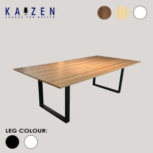 Rectangular meeting table with Metal O Legs, a professional addition to any office furniture.