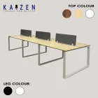 CS6-06 6-seater office workstation with Metal O Legs and a frameless fabric partition, ideal for teamwork.