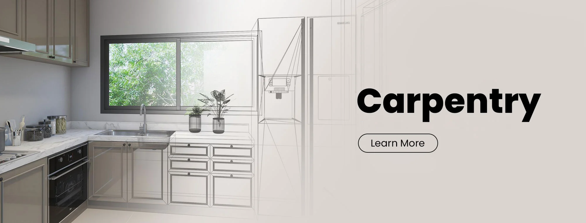 Transform your space with Kaizen Furniture’s expert custom carpentry — built-in cabinets, wardrobes, TV units, and more.